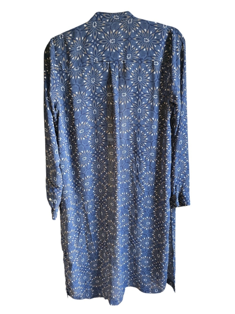 H&M Womens Semi Sheer Sunburst Printed Button-Front Cover Up Duster - Picture 3 of 11